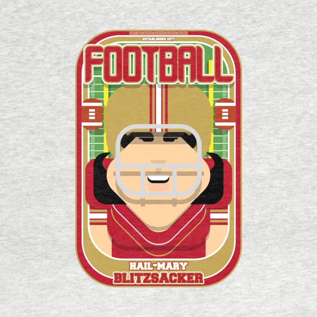 American Football Red and Gold - Hail-Mary Blitzsacker - Indie version by Boxedspapercrafts